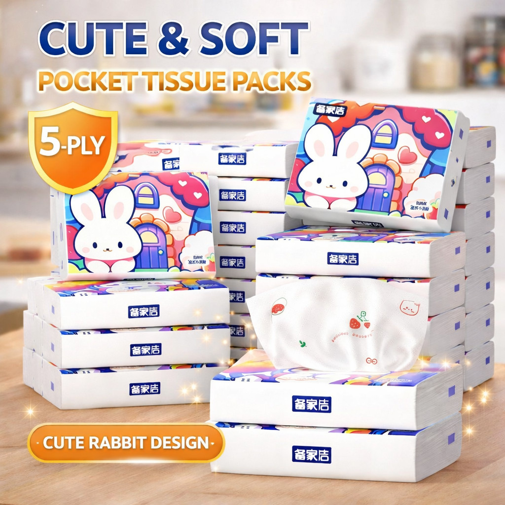 (DIY MONKEY) 5-ply Rabbit Tissue Extra Thickened Wood Pulp Soft Facial ...