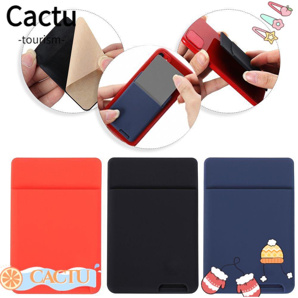 CACTU Universal Phone Wallet Case Self-Adhesive Sticker Card Sleeves ID Credit  Card Holder Elastic Bags Purse Silicone Stick On Cellphone  Pocket/Multicolor | Shopee Singapore