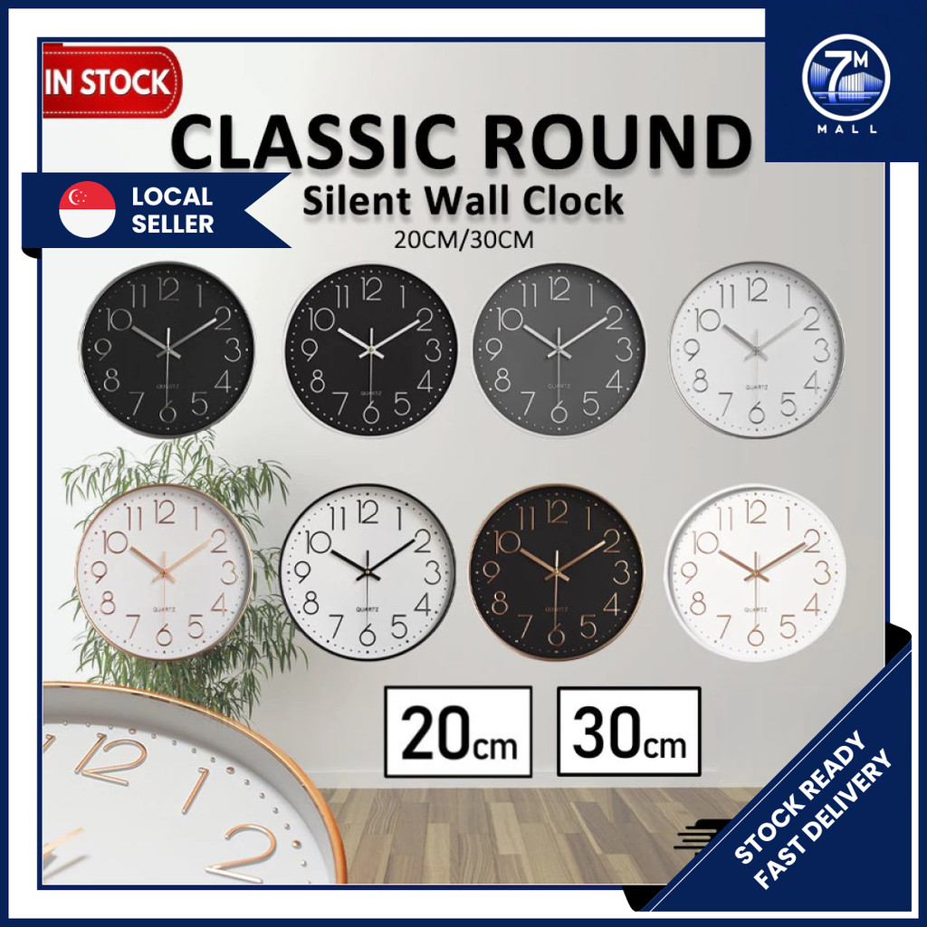 Wall clock Quartz Silent Minimalist Design Non-Ticking for Living Room ...