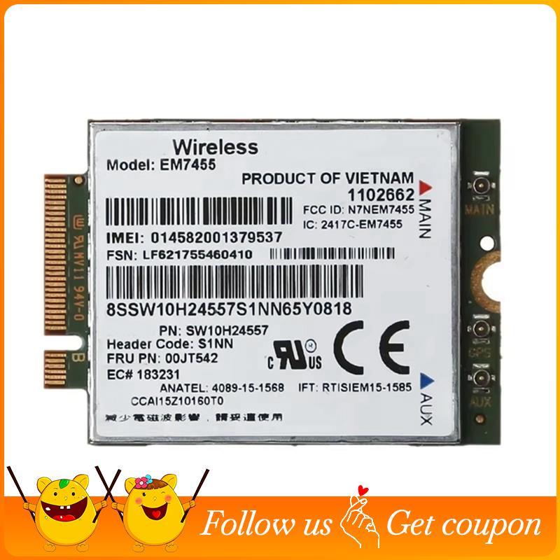 EM7455 4G LTE Module 00JT542 NGFF M2 Card for T460 T560 L460 L560 X260 ...