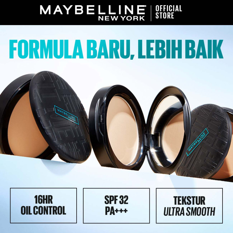 Maybelline Fit Me Matte + Poreless 16 Jam Oil Control Compact Powder Make Up Bedak Padat tahan 16 Jam Superstay Matte Vinyl Hypercurl TWC - Gambar 4
