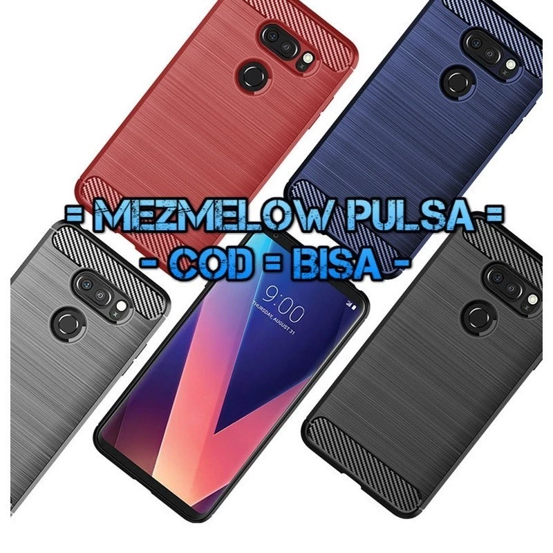 Caseng Fiber Carbon Softcase Silicone Case Casing LG V30 / LG V30 PLUS - Gambar 3