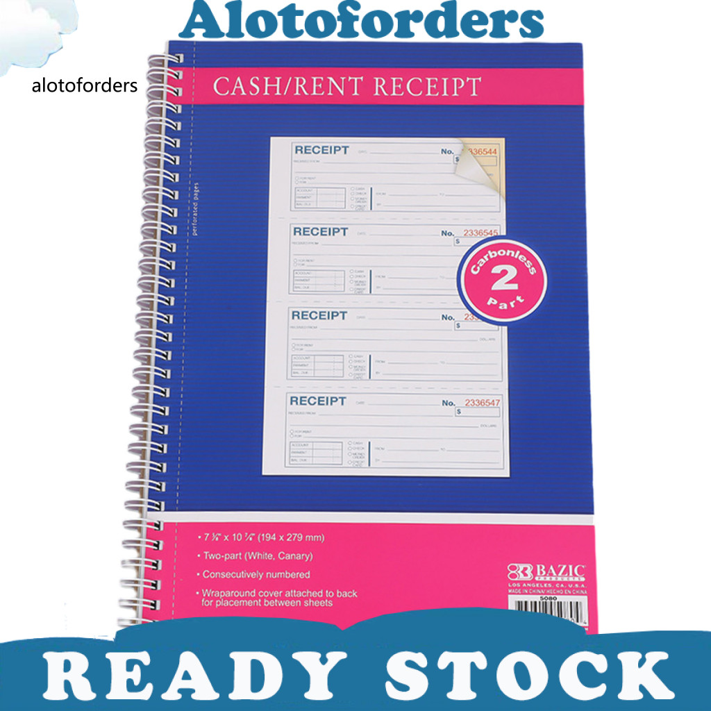 Numbered Receipt Book Spiral Receipt Book Receipt Book Carbonless Copy ...