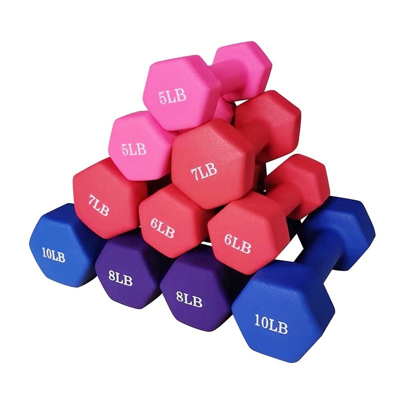 Colorful Vinyl Hex Dumbbells 1–5 LB (0.45–2.3 kg) | Anti-Slip Iron Core ...
