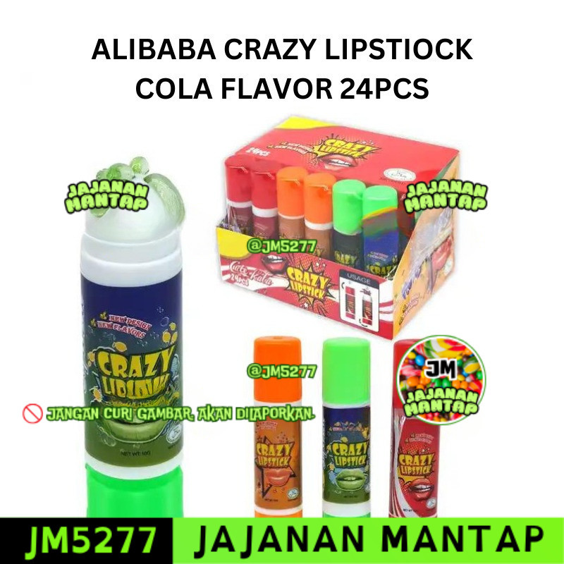 Halal ALIBABA CRAZY LIPSTICK COLA FLAVOR 24PCS JM5277 | Shopee Singapore