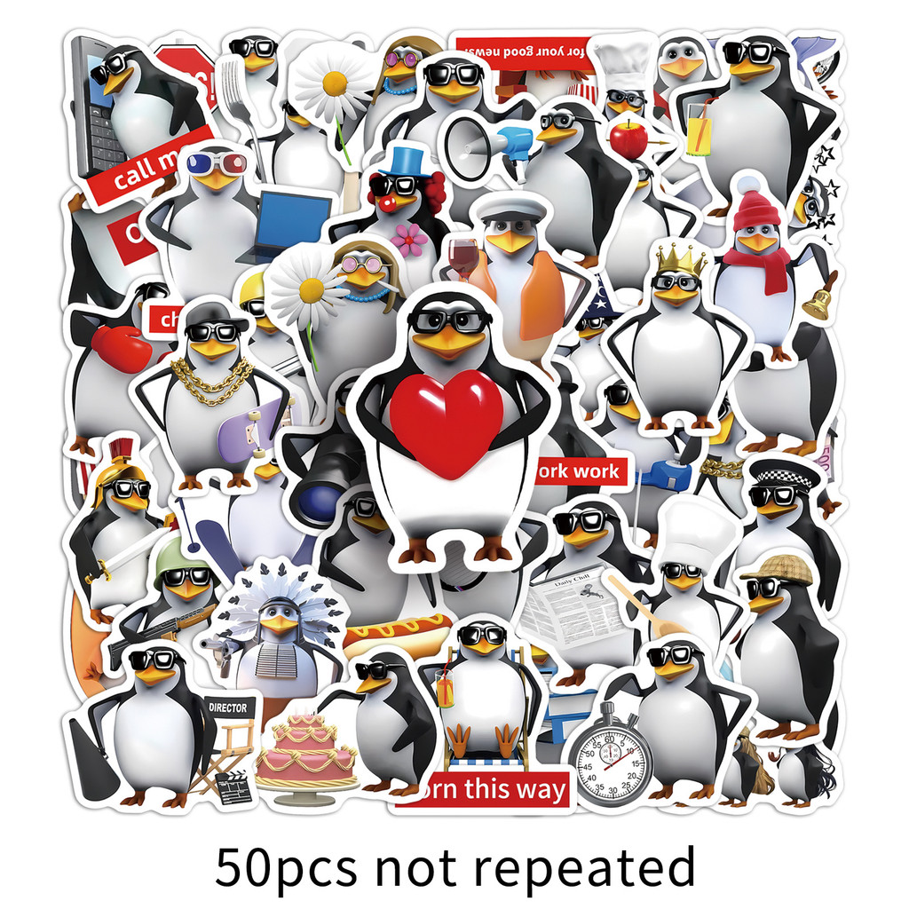 50pcs William Tell Penguin Stickers AI Abstract Dance Meme for Phone ...