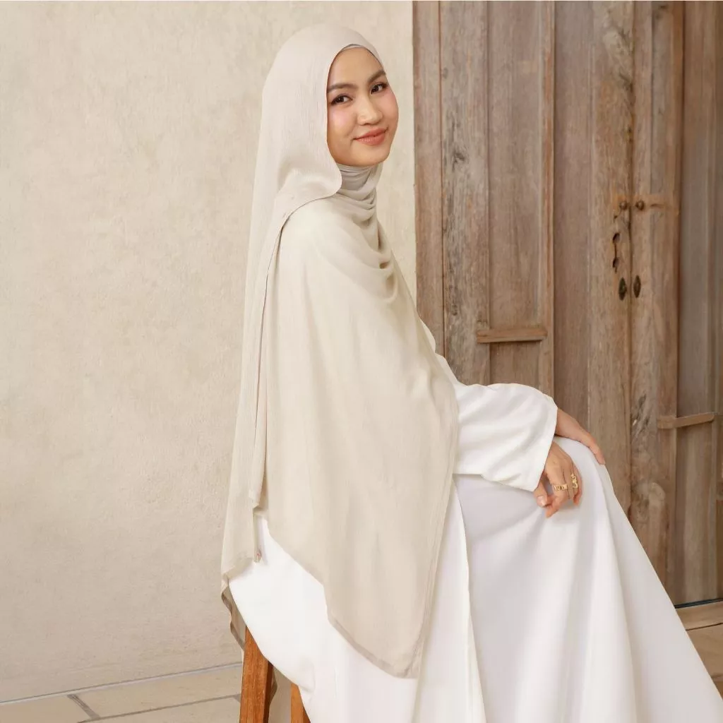 Lozy Hijab - Viscose Linen Highlight (Hijab Pashmina Textured Highlight Bahan Viscose Linen)