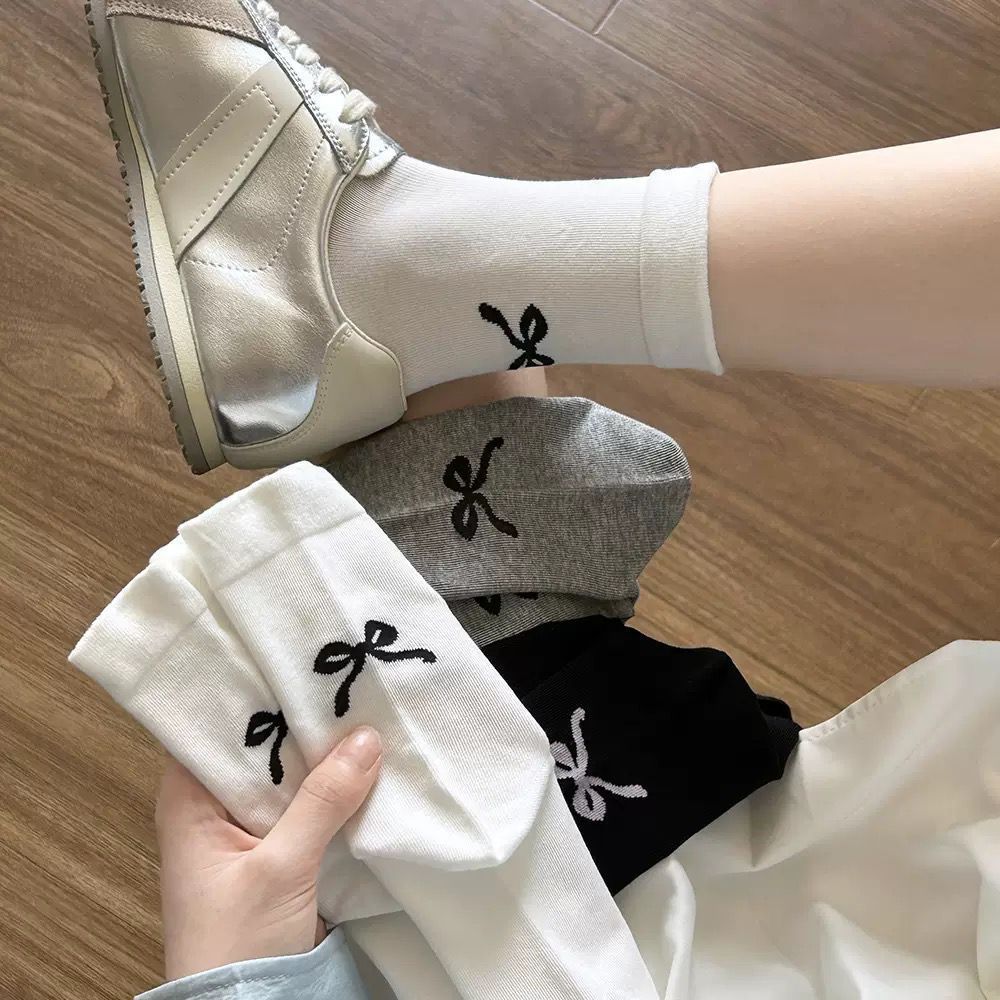 POPmaker Kaos Kaki Panjang Spandex Pita Lucu Nyaman - Gambar 4