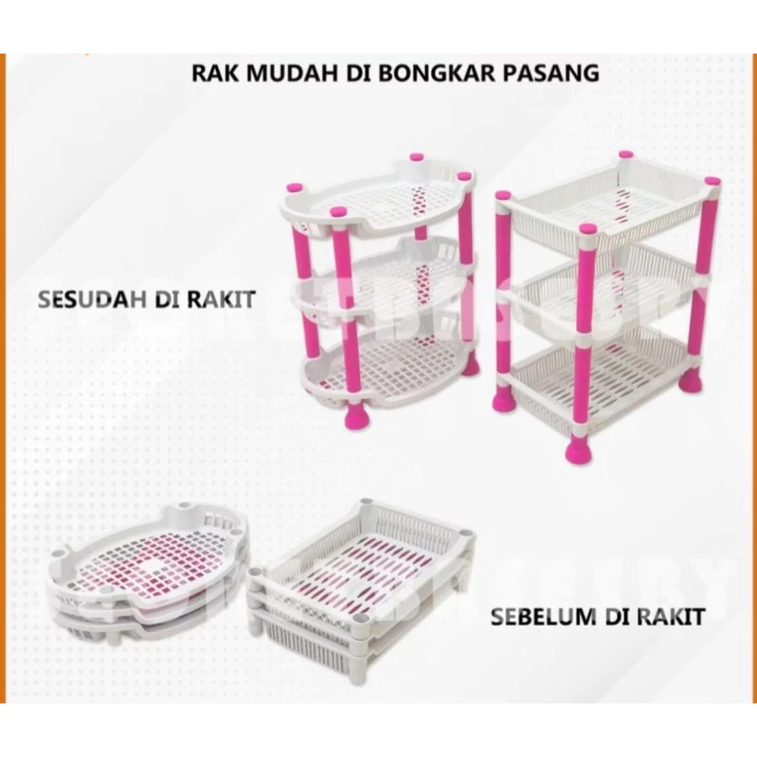 (BUBBLEWRAP) RAK MULTIFUNGSI SERBAGUNA 3 SUSUN HORRAZ - Gambar 4