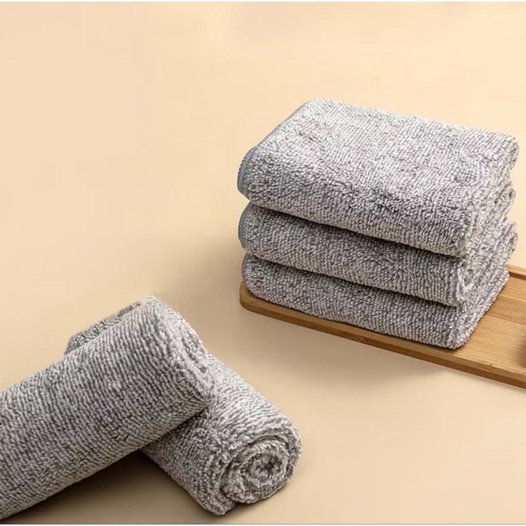 1PCS Kain Lap Dapur Microfiber Tebal Serap Air Serbet Handuk 25x25cm Lap Piring Motor Mobil A048 - Gambar 2