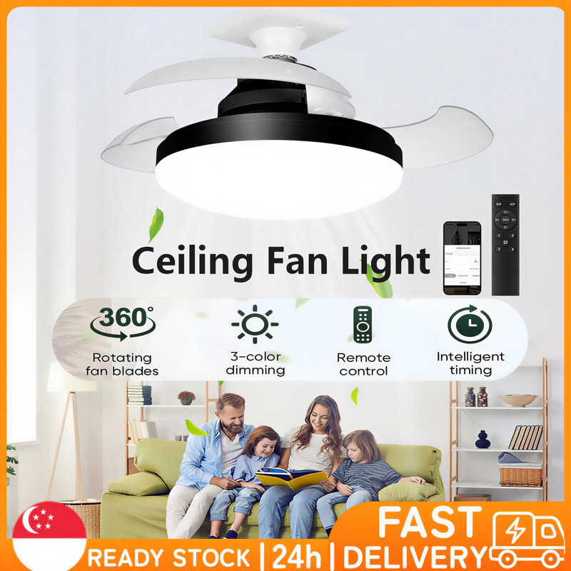LOCAL SELLER Fans Ceiling Fan with Light 3 Colors E27 3-speed Wind ...