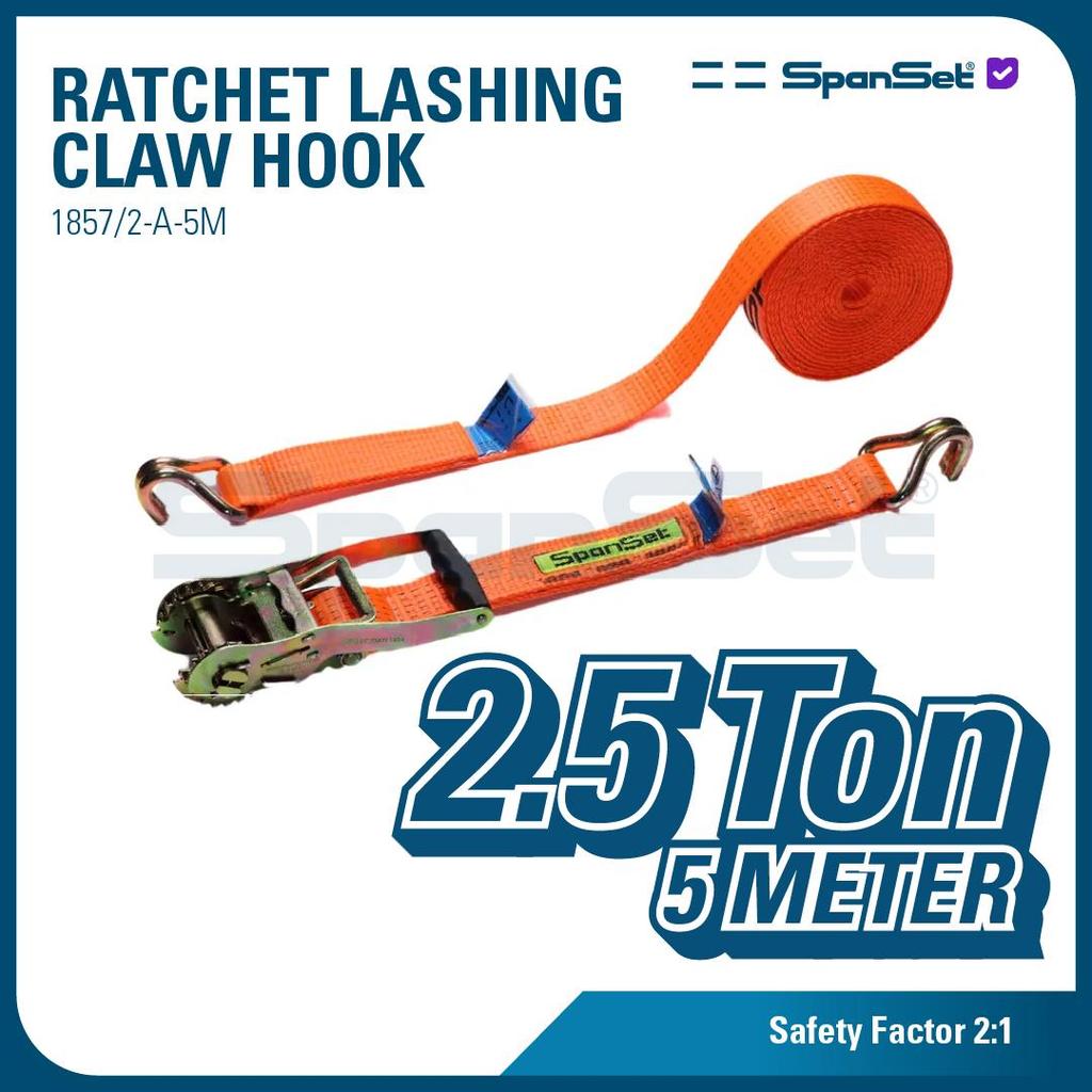 [1857/2-A-5M] SPANSET Ratchet Tie Down Cargo Lashing Track Belt Claw ...