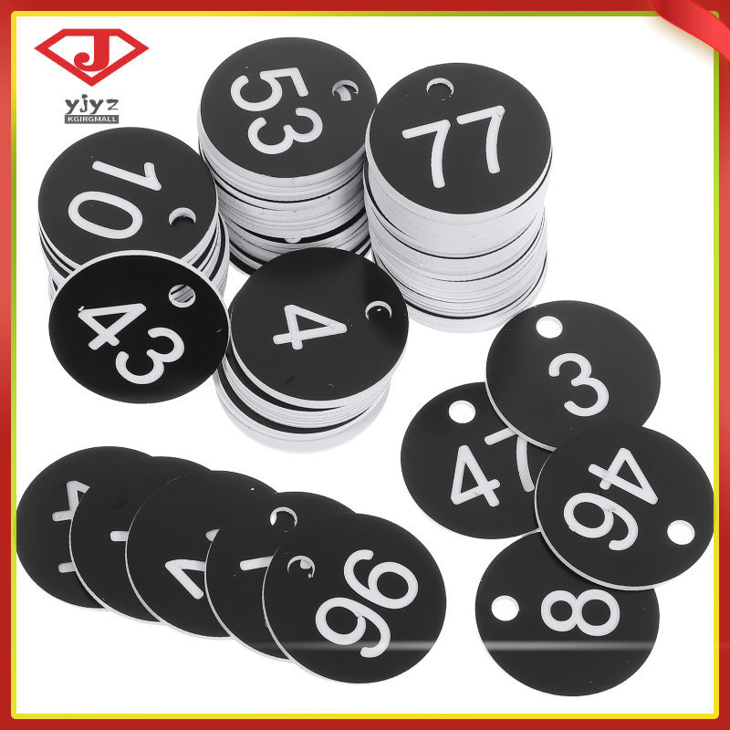 100pcs Plastic Number Id Tags With Holes For Sorting And Labeling ...