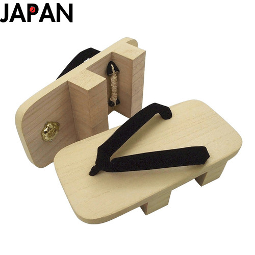 Asakusa Men's Black Geta with Two Teeth, Made in Japan, for Yukata (M/L ...