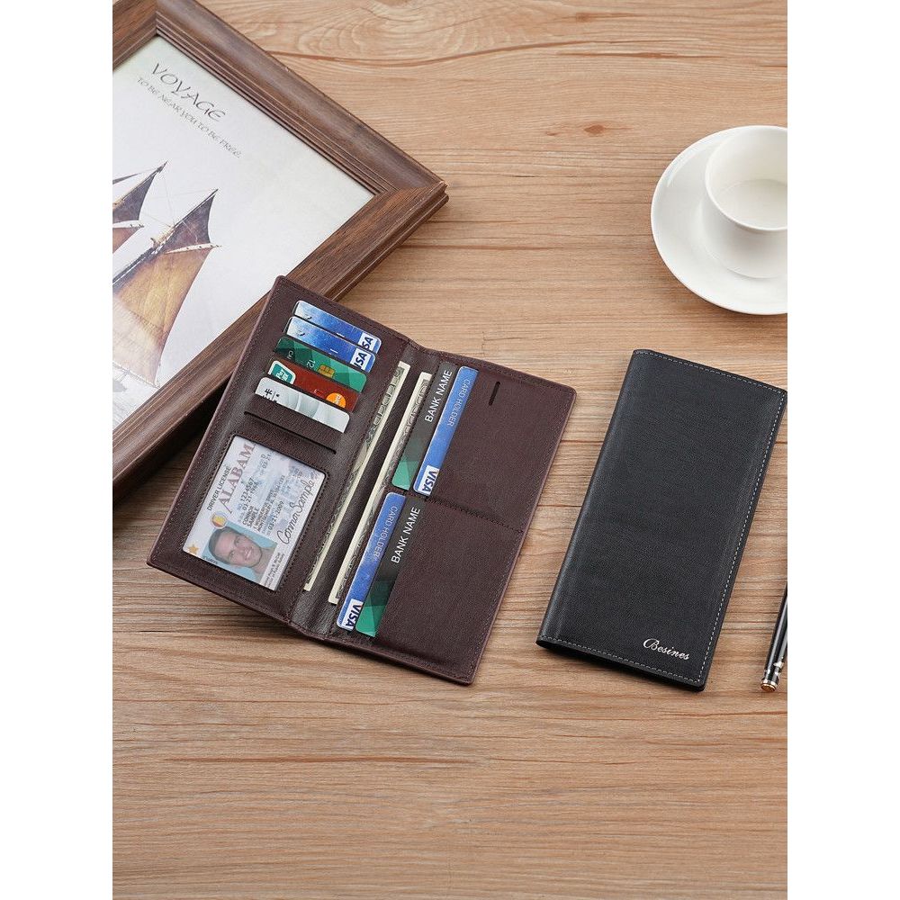 Wallet Men's Long Leather 2026 New Ultra-Thin Genuine Leather Texture ...
