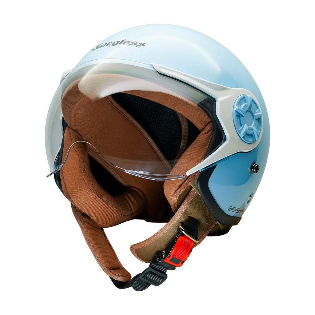 Cargloss YRH Hijab Retro Helm Half Face - Army Light Blue White