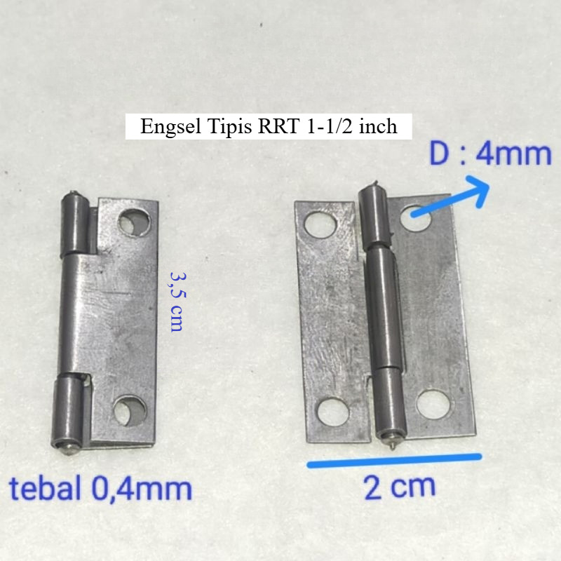 Engsel Tipis RRT [1 kotak 24 pcs] 1.5" 2" 2.5" 3" Inch / Engsel Kupu / Engsel Lemari Kecil - Gambar 4