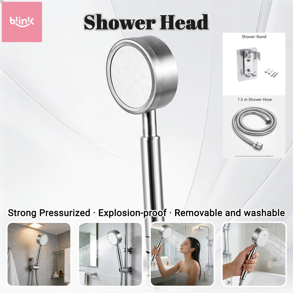 High-Pressure Shower Head Water Saving Handheld Shower Head Removable ...