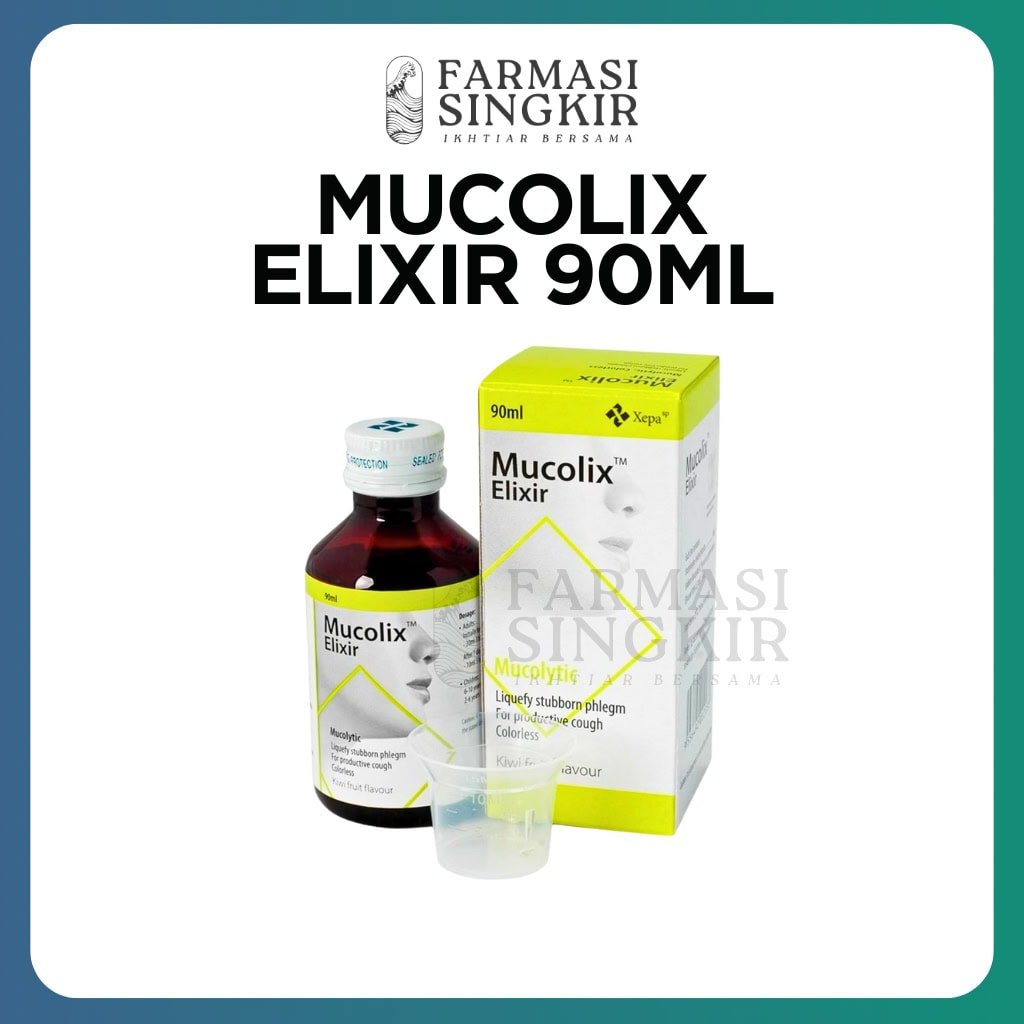 Mucolix Elixir 90ml | Mucolytic Cough Syrup for Phlegm Cough Relief for ...