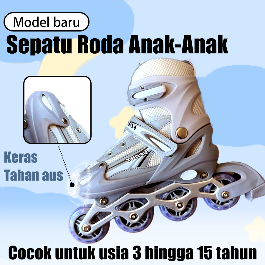 MTG -sepatu roda anak/ Sepatu Roda LED Model Mobil yang Keren! lampu kedip/tidak licin/anti goyang/lnline skate/star/ukuran dapat disesuaikan/pu/gaya bajaj/mode skateboard