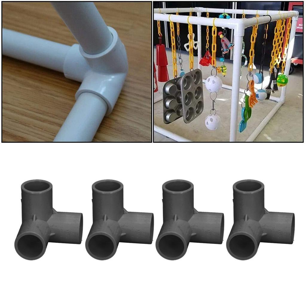 bjiax Hilitand 10PCS 3 Way Corner Fittings PVC Pipe Elbow Joint Plastic ...