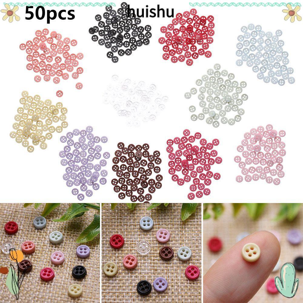 HUISHU 50pcs Mini Buttons Accessories 6mm Cute Girl Gift DIY Doll ...