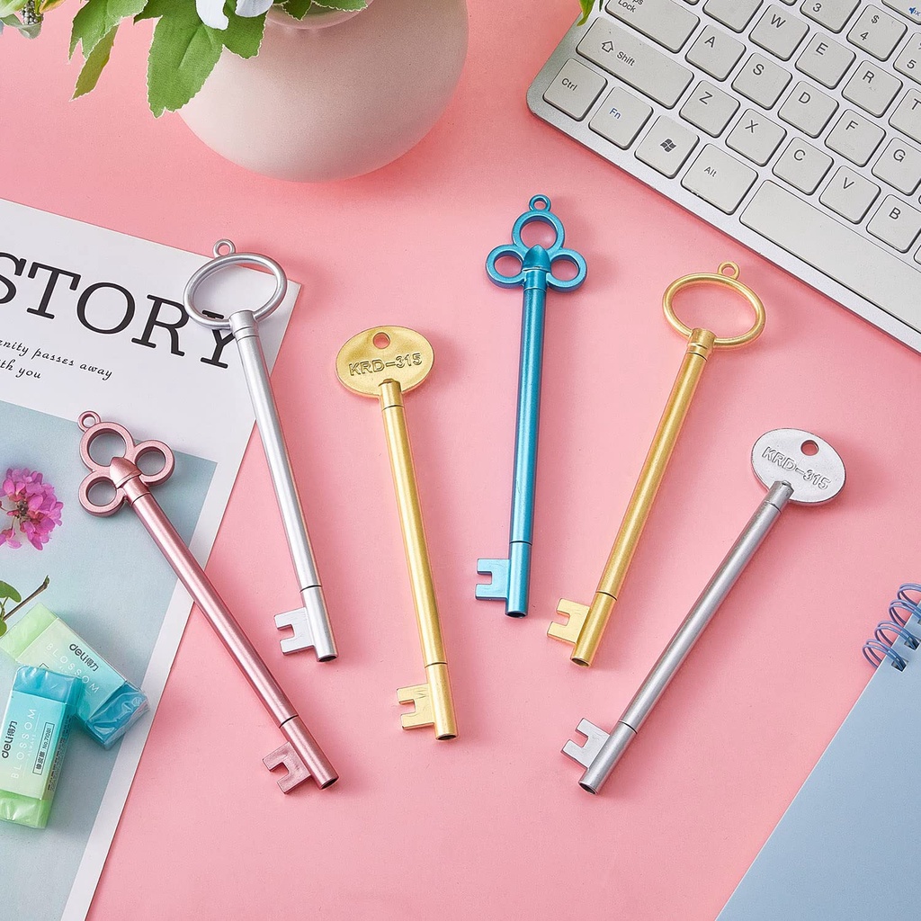 Key Shape Pen Vintage Key Gel Ink Pens Cute Novelty Pens Black Fine ...