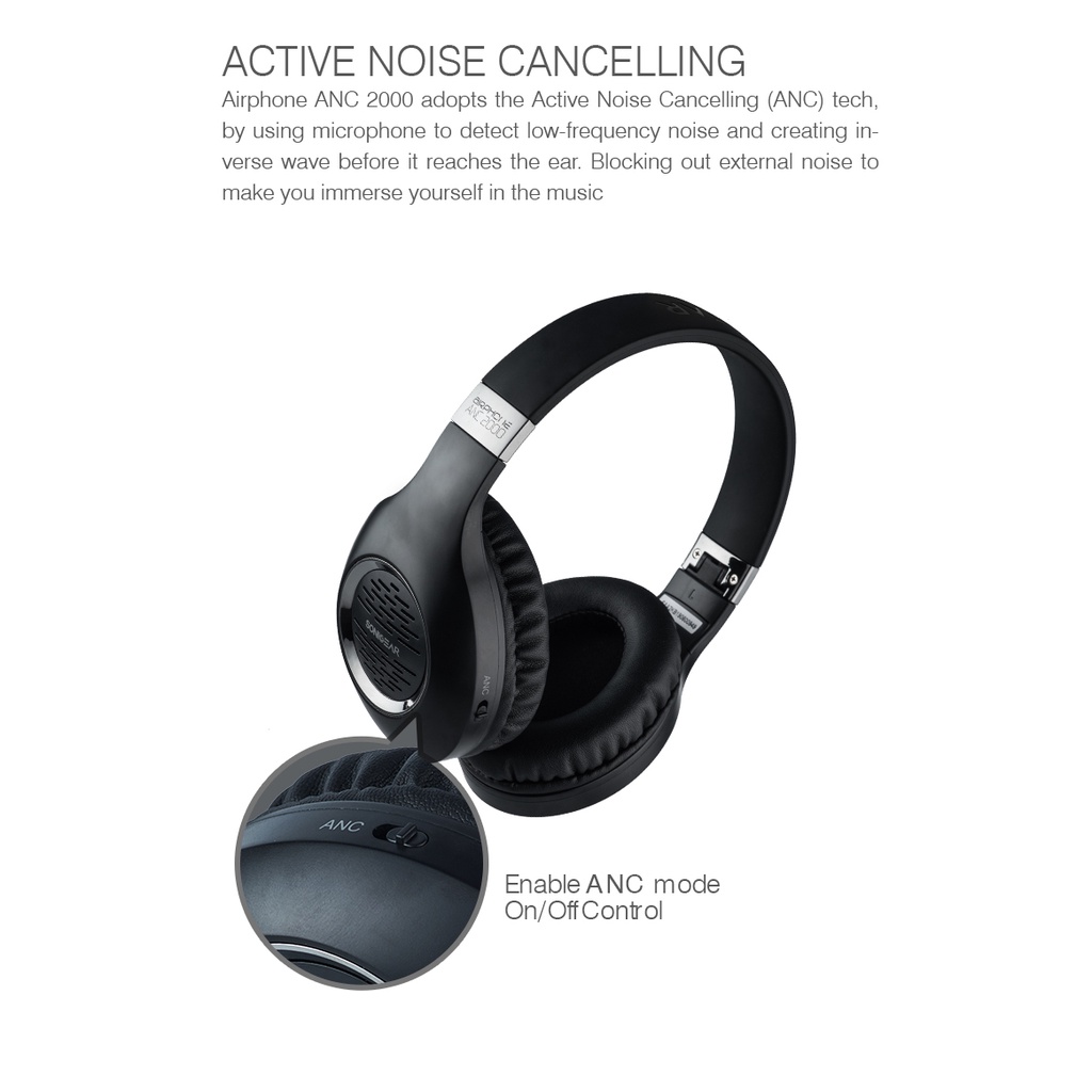 SonicGear AirPhone ANC2000 Active Noise Cancellation Bluetooth