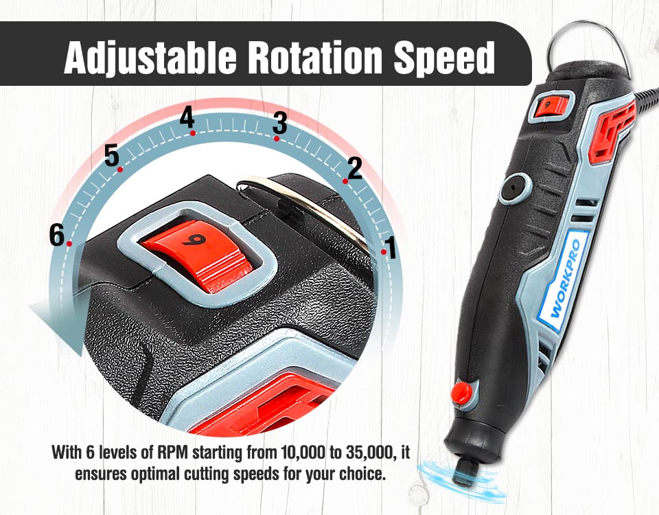 WORKPRO 130W Engraver Electric Mini Drill Grinder Variable Speed Rotary ...
