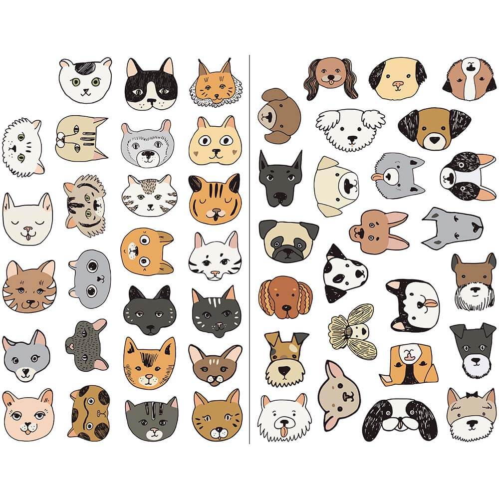 【Large sticker】50PCS/Q Version Cute Cartoon Dog And Cat for Laptop ...