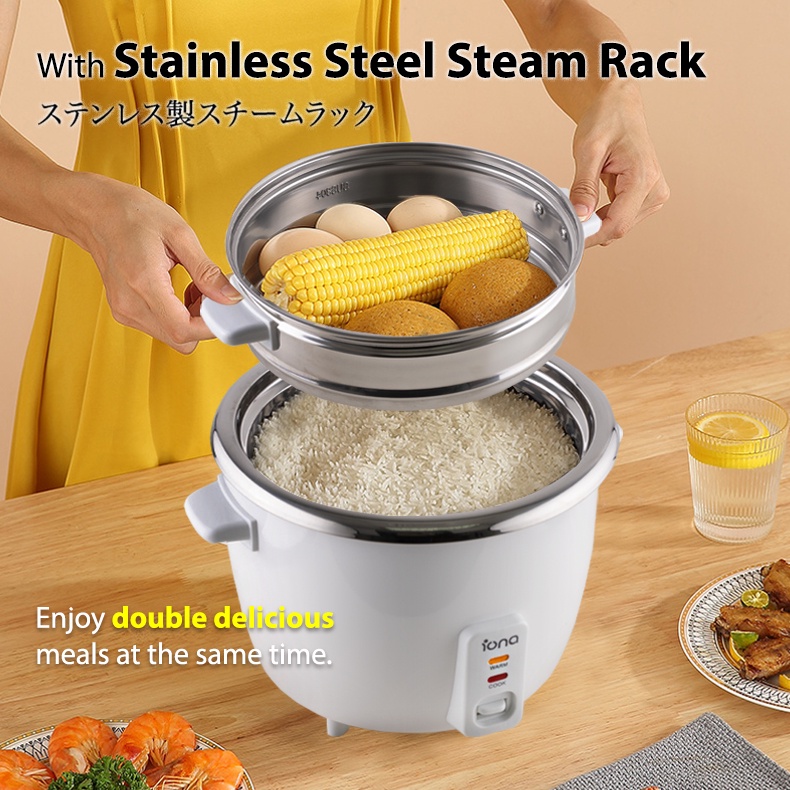 IONA 1.8L 304 Stainless Steel Rice Cooker One Simple Touch | Small Rice ...