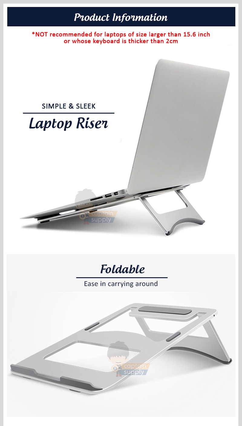Foldable Laptop Riser Stand Tablet Notebook Work From Home Office Set ...