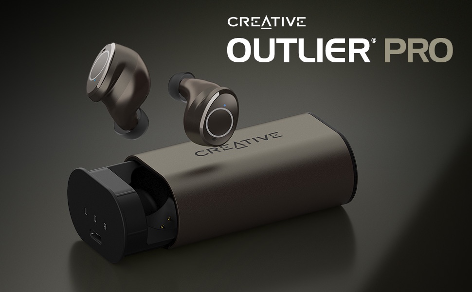 Creative Outlier Pro True Wireless Sweatproof in Ear Headphones with Hybrid ANC Ambient Mode 60Hrs Batt Life