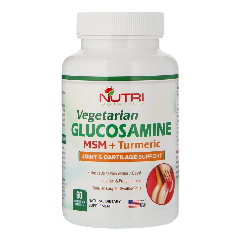 Nutri Botanics Vegetarian Glucosamine MSM + Curcumin Turmeric ...