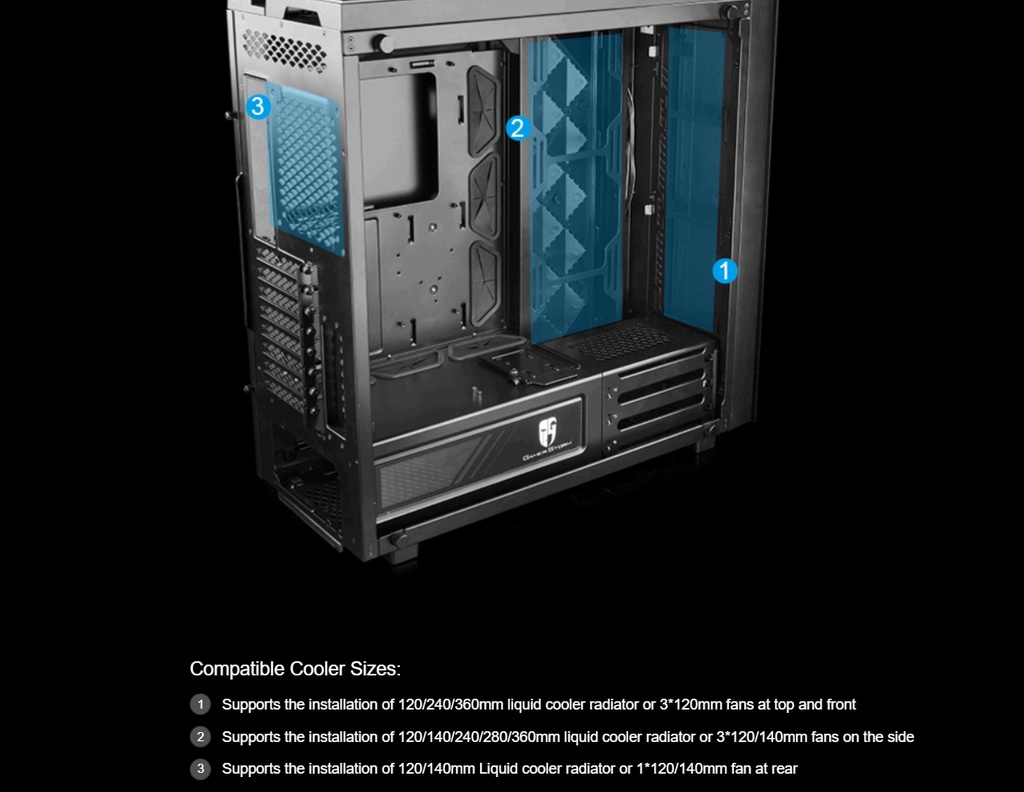 Deepcool Ark 90 SE, EATX Case, ARGB on Front Panel, Transparent PSU ...