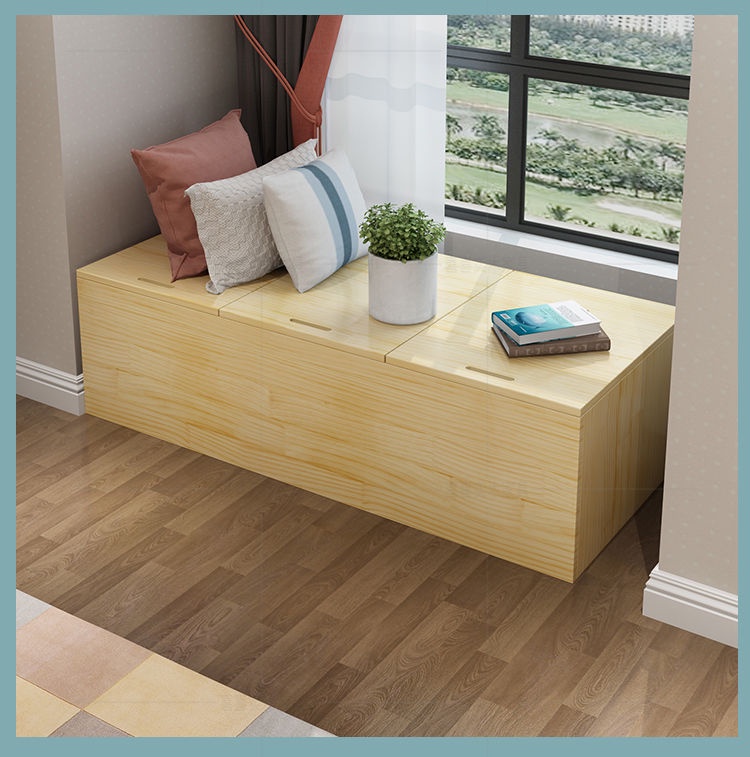 Customizable solid wood balcony cabinet bay window storage cabinet ...