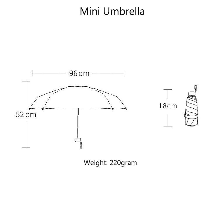 MINI UMBRELLA | UV PROTECTION | SMALL | FOLDABLE | LIGHTWEIGHT | 18 CM ...