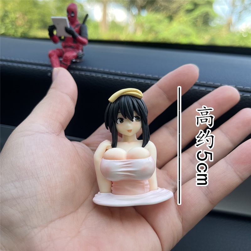 Sexy Anime Shaking Boobs Console Dashboard Interior Accessory Girls Boys  Kanako For Car Sexy Doll Figurine Car Decoration GIFT