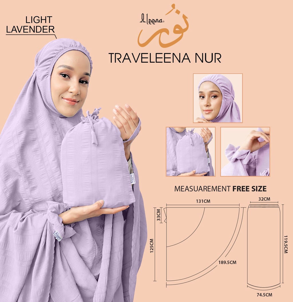 BUY 1 FREE 1*) Telekung Travel Prayer 2pc Set with Many Colors | Shopee ...