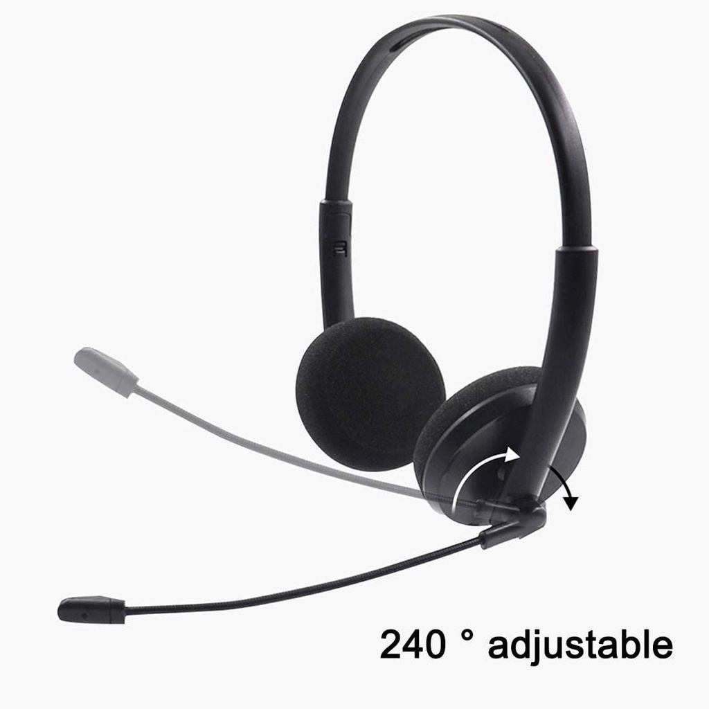 USB PC Headset Conference Call with Noise Cancelling Wired Headphones ...