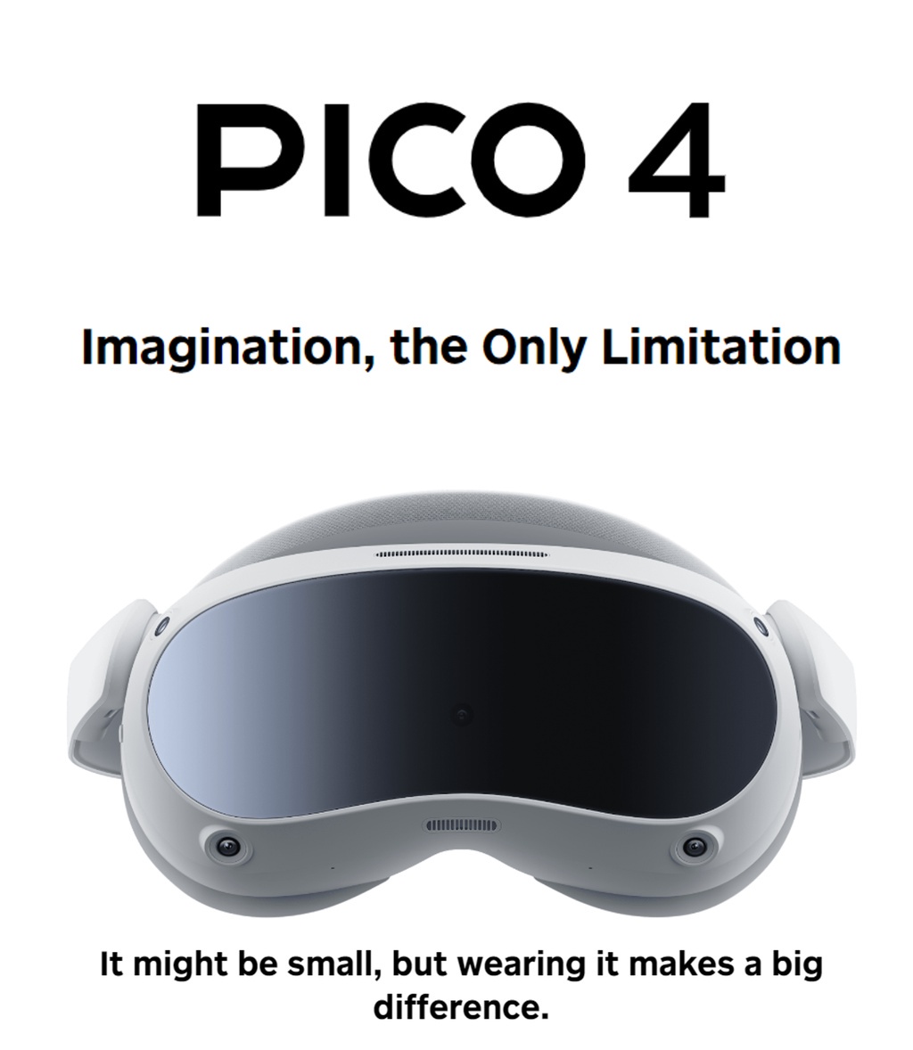 PICO 4 All-In-One VR Headset + 4 Free Games + Lens Protector