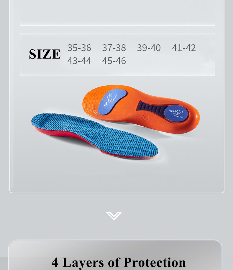 1 Pair Sport Shock-absorbing Insole for Shoes Arch Support Pads Men ...