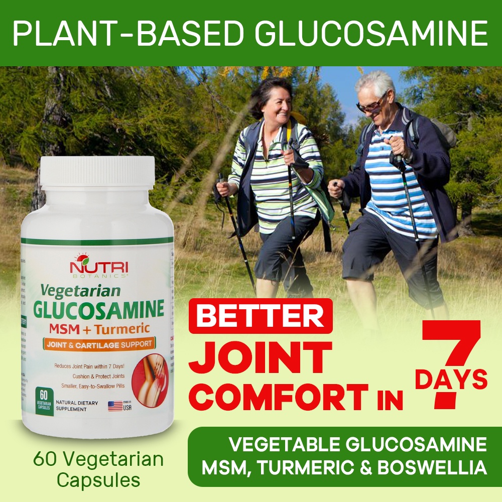 Nutri Botanics Vegetarian Glucosamine MSM + Curcumin Turmeric ...