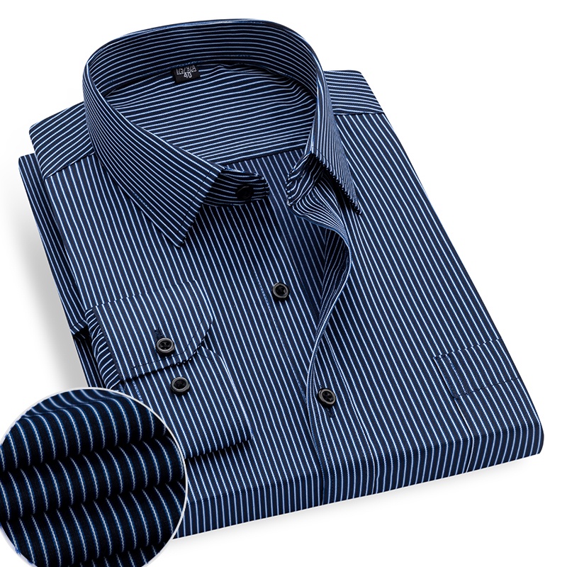 Men's Shirt Elegant Striped Casual Soft Lapel Plus Size Office Top