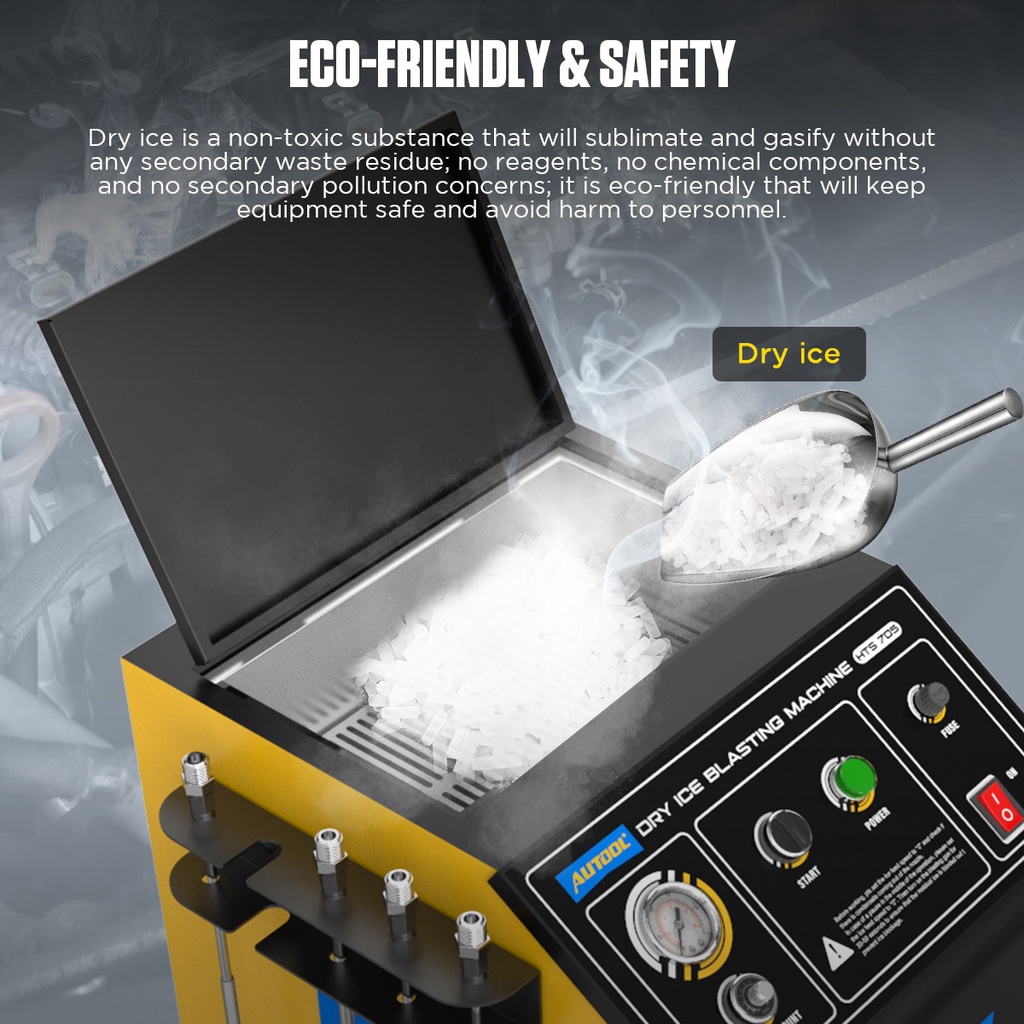 Dry Ice Blasting Machine,HTS705 Pellet Dry Ice Blasters,Industrial Dry Ice Blasting Cleaning Machine, Dry Ice Blaster Engine Cleaner Intake Valve Cleaner, Dry Ice Blast Cleaners 110V/220V