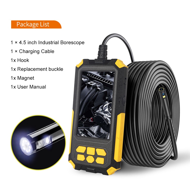 4.5 inch IPS Screen Dual Lens Industrial Endoscope 2.0 MP Bore Scope ...