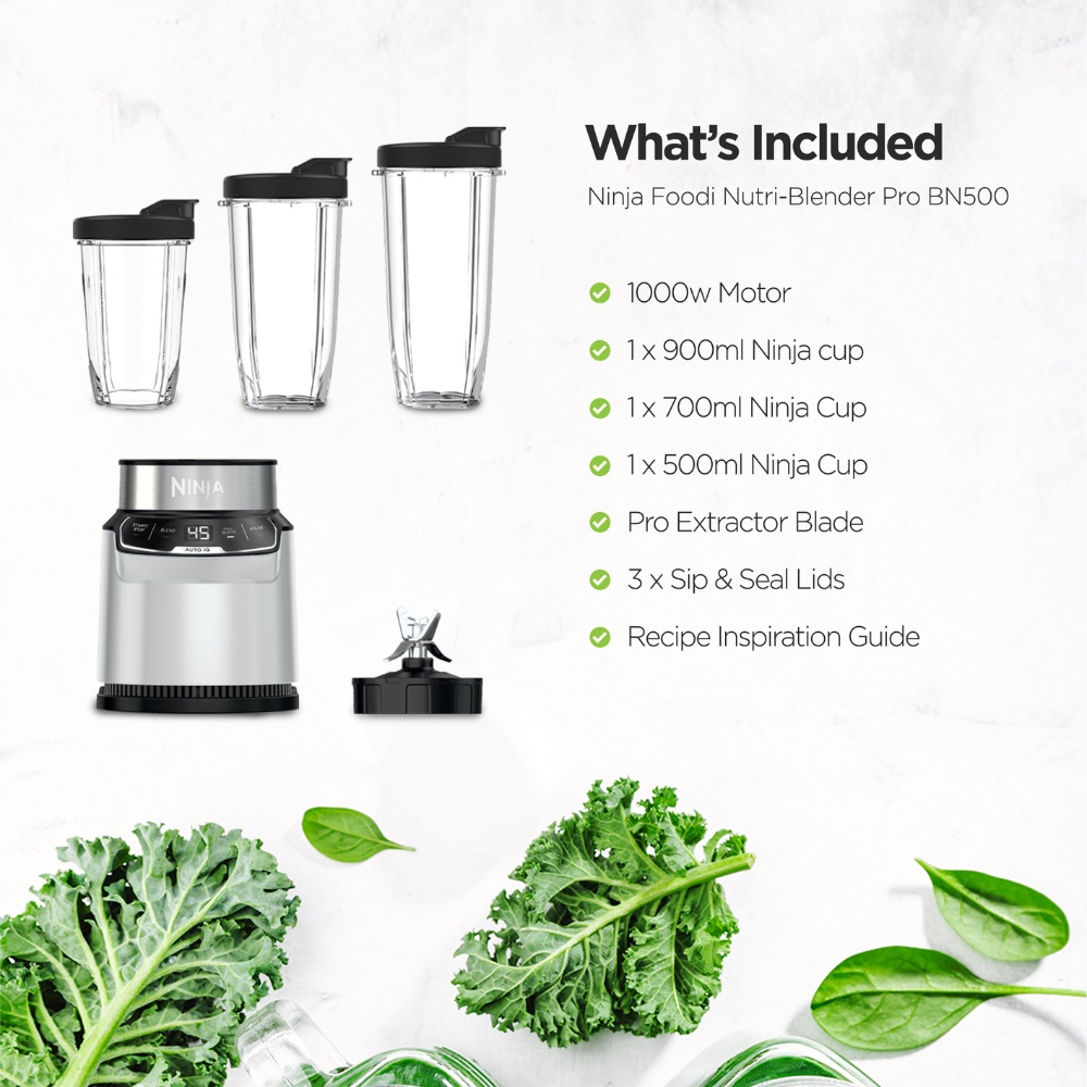 Ninja Nutri Blender Pro, Auto-iQ & Pro Extractor Blade , 3 On the Go ...