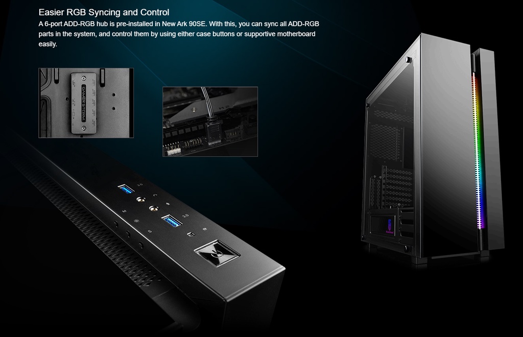 Deepcool Ark 90 SE, EATX Case, ARGB on Front Panel, Transparent PSU ...