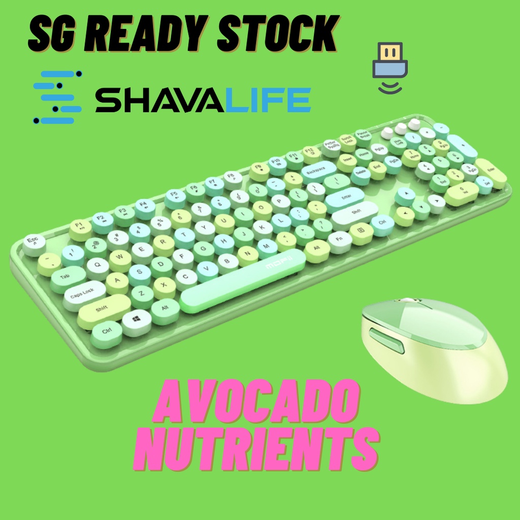 [Ready Stock SG] Wireless Keyboard Mouse Combo Vintage Round Keycaps ...