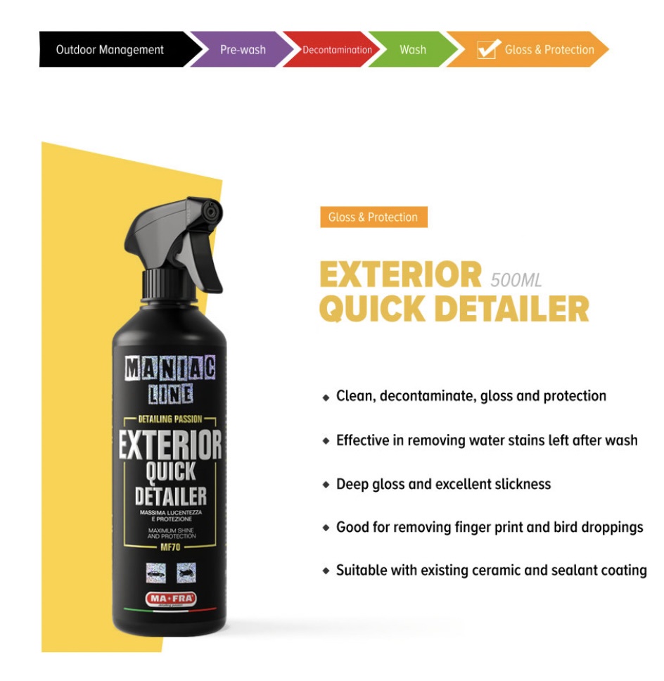 Mafra Maniac Line Exterior Quick Detailer 500ml (Dry Wet Clean